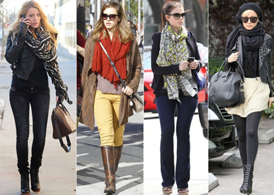  个性抢镜围巾怎样搭 明星告诉你 