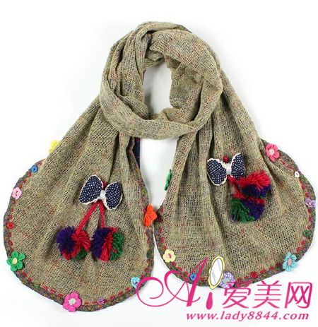 棉麻清新围巾——森女之爱,最新服装图片-围益美商城