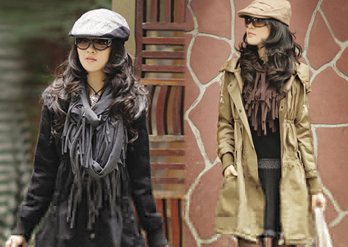  赞！甜美MM教你多样围巾百变系法 