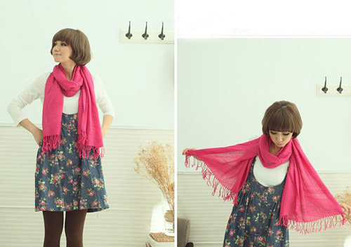 甜美MM教你多样围巾百变系,最新服装图片-围益美商城