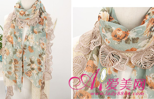  淡雅清新保暖围巾 日系森女心头好 