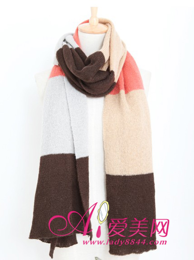  淡雅清新保暖围巾 日系森女心头好 