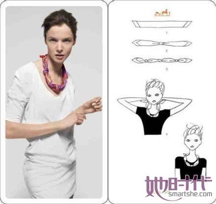 巧系丝巾，10种实用方法春季扮靓！[图]