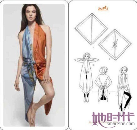 巧系丝巾，10种实用方法春季扮靓！[图]