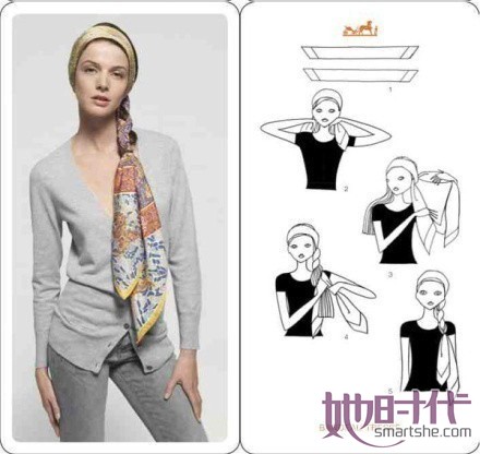 巧系丝巾，10种实用方法春季扮靓！[图]