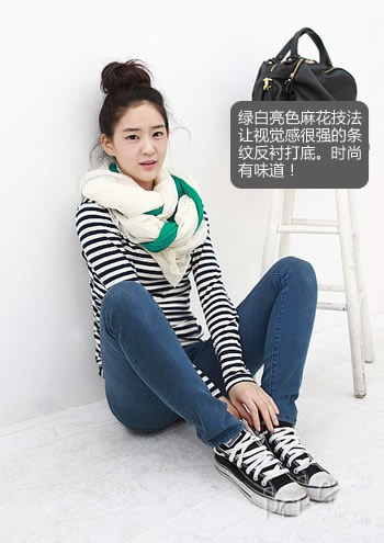 春日雪纺丝巾气质美搭