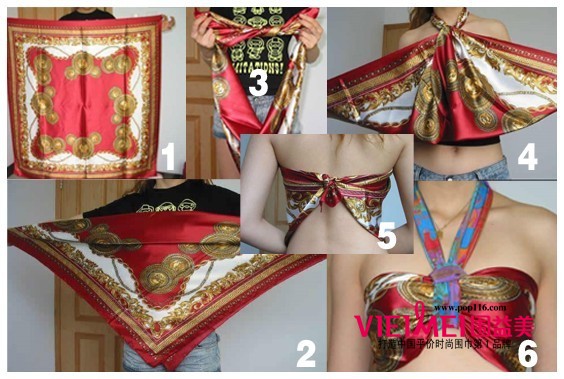丝巾变内衣 Hold不hold住,最新服装图片-围益美商城