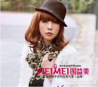 可爱女生的围巾帽子的完美搭配,最新服装图片-围益美商城