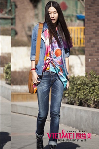 打破沉闷的时尚 让时尚飞动起来 让丝巾飘逸,最新服装图片-围益美商城