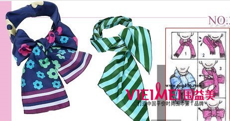 围益美小编为你呈现丝巾的新花招,最新服装图片-围益美商城