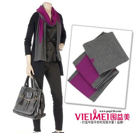 脖子上的一点小小的大方丝巾点缀,最新服装图片-围益美商城