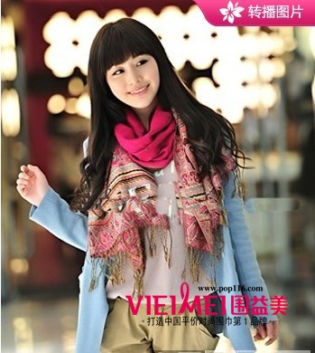 韩国美女的围巾青睐和追求,最新服装图片-围益美商城