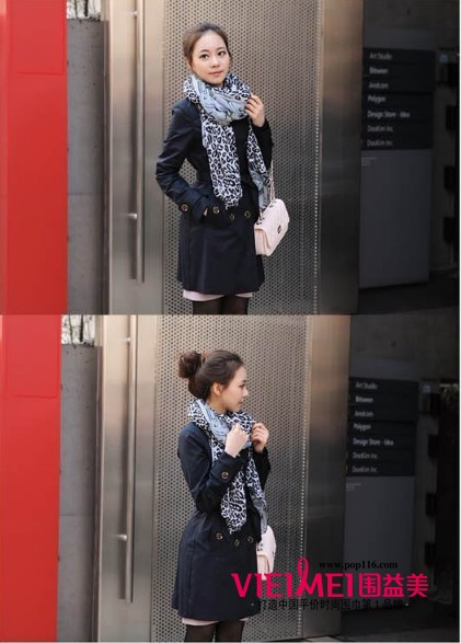 针织围巾冬季巧搭配 最流行的围巾搭配打造完美脸型,最新服装图片-围益美商城