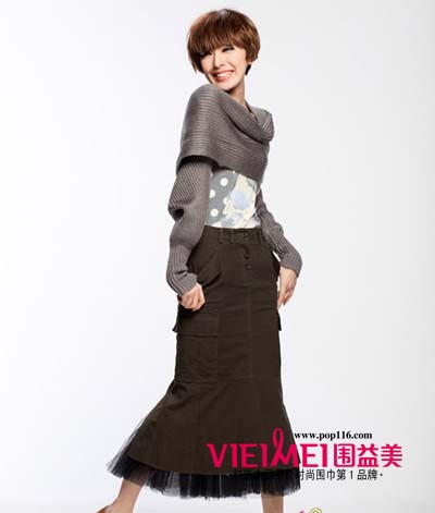 围巾系法多 巧搭很养眼,最新服装图片-围益美商城