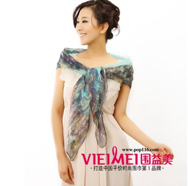 丝巾系法，瞬间绽放气质美女,最新服装图片-围益美商城