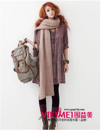 今秋围巾搭配出新意,最新服装图片-围益美商城