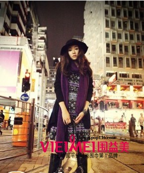 纯色围巾百搭 想怎么搭怎么搭 哦耶 风格是什么就是什么哦,最新服装图片-围益美商城