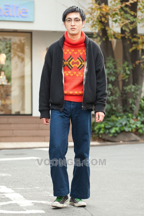 冬末初春 日本街头的型男们的潮流搭配造型
